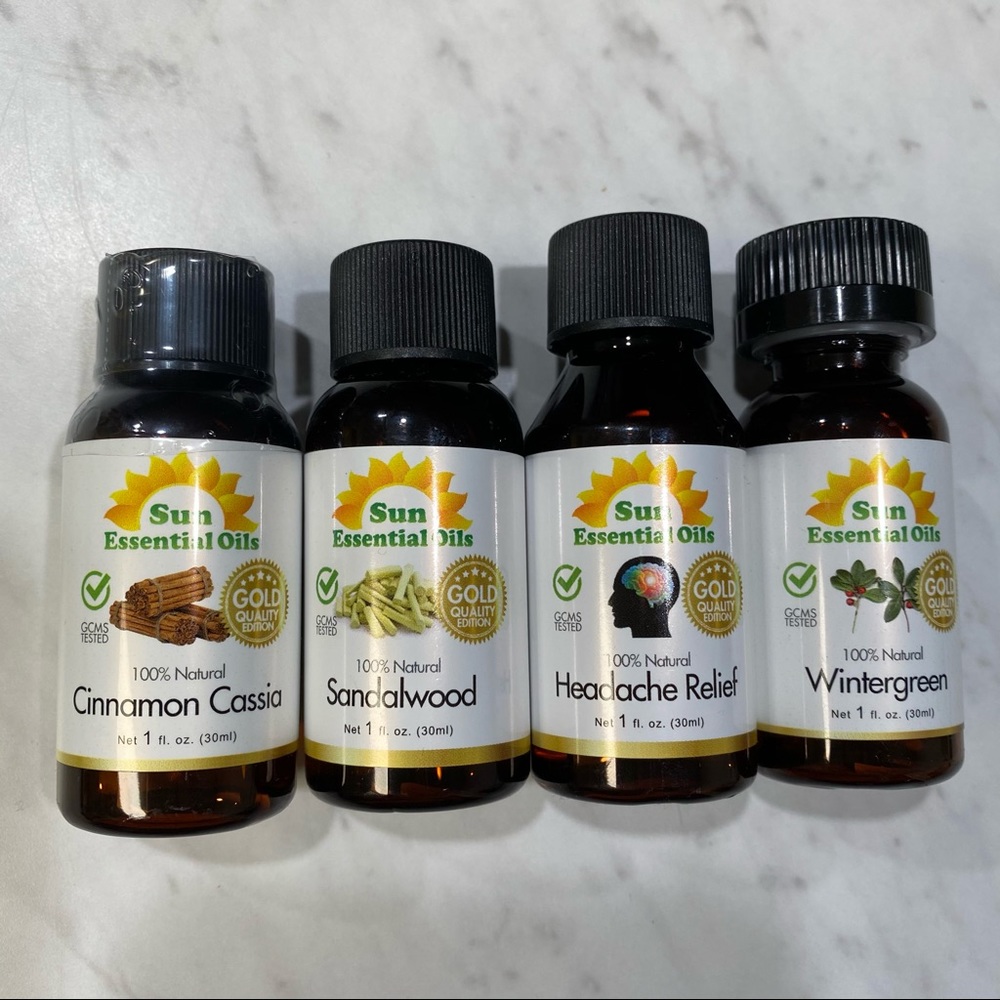 4 essential oils 1 oz bottles
